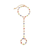 Boho Crystal Finger Bracelet Hand Harness Y2K Jewelry