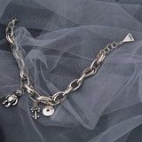 Mewanry Silver Bear Key Pendant Bracelet for Women