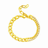 316L Stainless Steel Zircon Thick Link Chain Bracelet