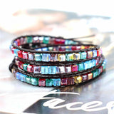 Rainbow Crystal Beads Weaving Friendship Bracelet Boho Wrap Bracelet