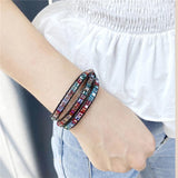Rainbow Crystal Beads Weaving Friendship Bracelet Boho Wrap Bracelet