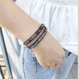 Rainbow Crystal Beads Weaving Friendship Bracelet Boho Wrap Bracelet