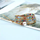 Rainbow Crystal Beads Weaving Friendship Bracelet Boho Wrap Bracelet