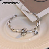 Silver Lucky Kitten Double Layer Bracelet for Women