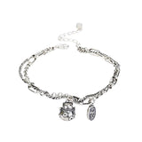 Silver Lucky Kitten Double Layer Bracelet for Women