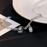 Silver Lucky Kitten Double Layer Bracelet for Women