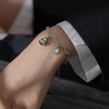 Silver Lucky Kitten Double Layer Bracelet for Women