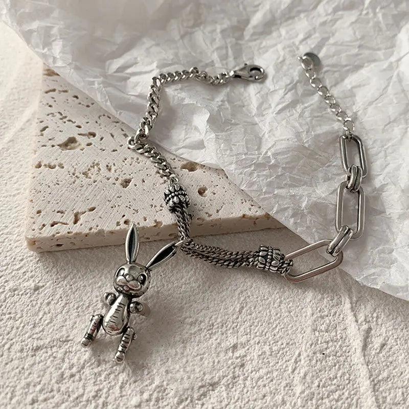 Sweet Vintage Rabbit Pendant Chain Bracelet - Girls Gift