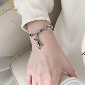 Sweet Vintage Rabbit Pendant Chain Bracelet - Girls Gift