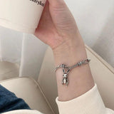 Sweet Vintage Rabbit Pendant Chain Bracelet - Girls Gift