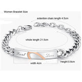 Love Couple Bracelets Stainless Steel Heart Puzzle Wedding Jewelry