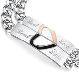 Love Couple Bracelets Stainless Steel Heart Puzzle Wedding Jewelry