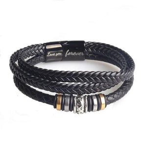Ethnic Leather Bangle Bracelet for Men Multilayer Couples Hands Gift
