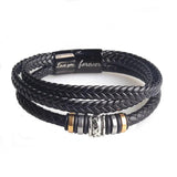 Ethnic Leather Bangle Bracelet for Men Multilayer Couples Hands Gift