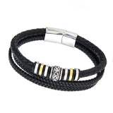 Ethnic Leather Bangle Bracelet for Men Multilayer Couples Hands Gift