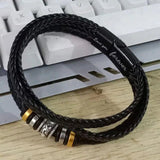 Ethnic Leather Bangle Bracelet for Men Multilayer Couples Hands Gift