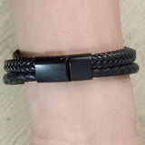 Ethnic Leather Bangle Bracelet for Men Multilayer Couples Hands Gift