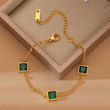 316L Stainless Steel Crystal Charms Bracelet For Women Girls