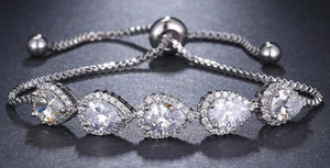 Water Drop Crystal Zircon Bracelet Elegant Wedding Gift