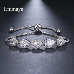 Water Drop Crystal Zircon Bracelet Elegant Wedding Gift
