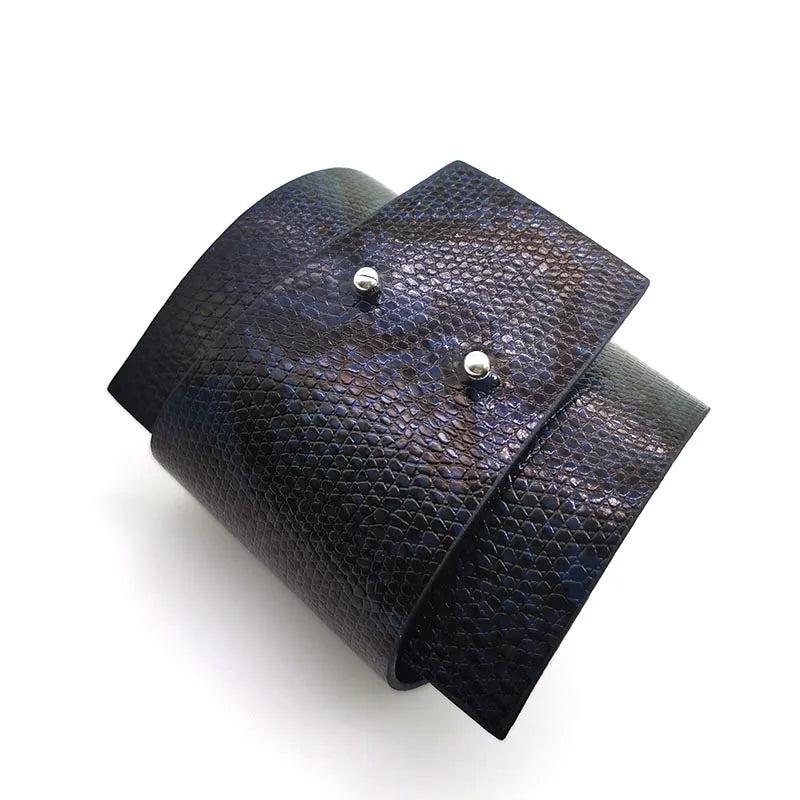 Snake Crack Wrap Leather Bracelet Women Gothic Jewelry Bangle