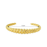 Stainless Steel Croissant Cuff Bangle Bracelet