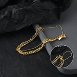 Double Layer Lock Chain Bracelet Geometric Golden French Jewelry