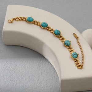 18K Plated Waterproof Stone Bracelet Jewelry