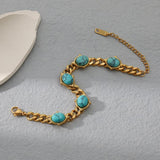 18K Plated Waterproof Stone Bracelet Jewelry