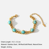 18K Plated Waterproof Stone Bracelet Jewelry