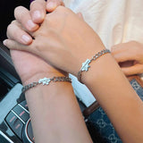 Ukraine Map Inscription Bracelet Set - Titanium Charm Pendant