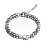 Ukraine Map Inscription Bracelet Set - Titanium Charm Pendant