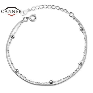 Double Layer Light Bead Bracelet for Women Glossy Snake Bone Chain Bracelets