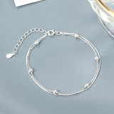 Double Layer Light Bead Bracelet for Women Glossy Snake Bone Chain Bracelets
