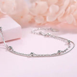 Double Layer Light Bead Bracelet for Women Glossy Snake Bone Chain Bracelets