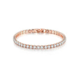 Rose Silver Bracelet with Zircon Stone for Women