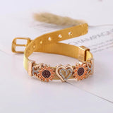 Stainless Steel Sunflower Love Beads Bracelet