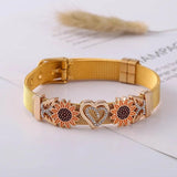 Stainless Steel Sunflower Love Beads Bracelet