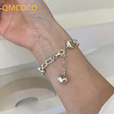 Vintage Silver U-Shape Heart Bracelets Chain LOVE Women Party Jewelry