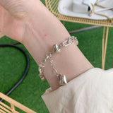 Vintage Silver U-Shape Heart Bracelets Chain LOVE Women Party Jewelry