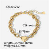 Stainless Steel Heart Pendant Bracelet Women Charm Heart-shaped Bracelet