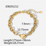 Stainless Steel Heart Pendant Bracelet Women Charm Heart-shaped Bracelet