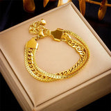316L Stainless Steel Multi-Layer Chain Bracelet for Women Girl Bangles Non-fadin
