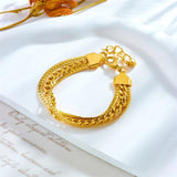 316L Stainless Steel Multi-Layer Chain Bracelet for Women Girl Bangles Non-fadin