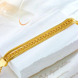 316L Stainless Steel Multi-Layer Chain Bracelet for Women Girl Bangles Non-fadin