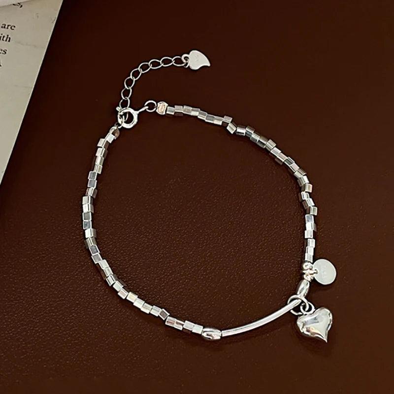 LOVE Heart Pendant Bracelet for Women Geometric Jewelry