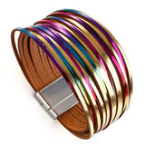 Multilayer Leather Bracelets For Women Magnetic Bangles