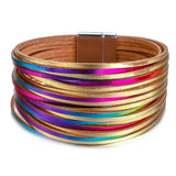 Multilayer Leather Bracelets For Women Magnetic Bangles