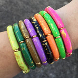 Colorful Speckled Acrylic Bamboo Bracelet for Women