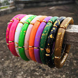 Colorful Speckled Acrylic Bamboo Bracelet for Women